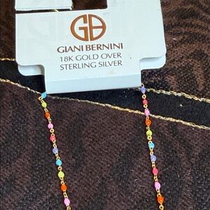 Giani Bernini Colorful Beaded Anklet with Gold Chain